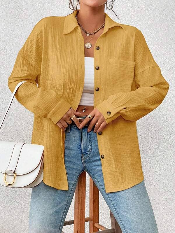 Trendy Shirt Casual Lightweight Button-Down