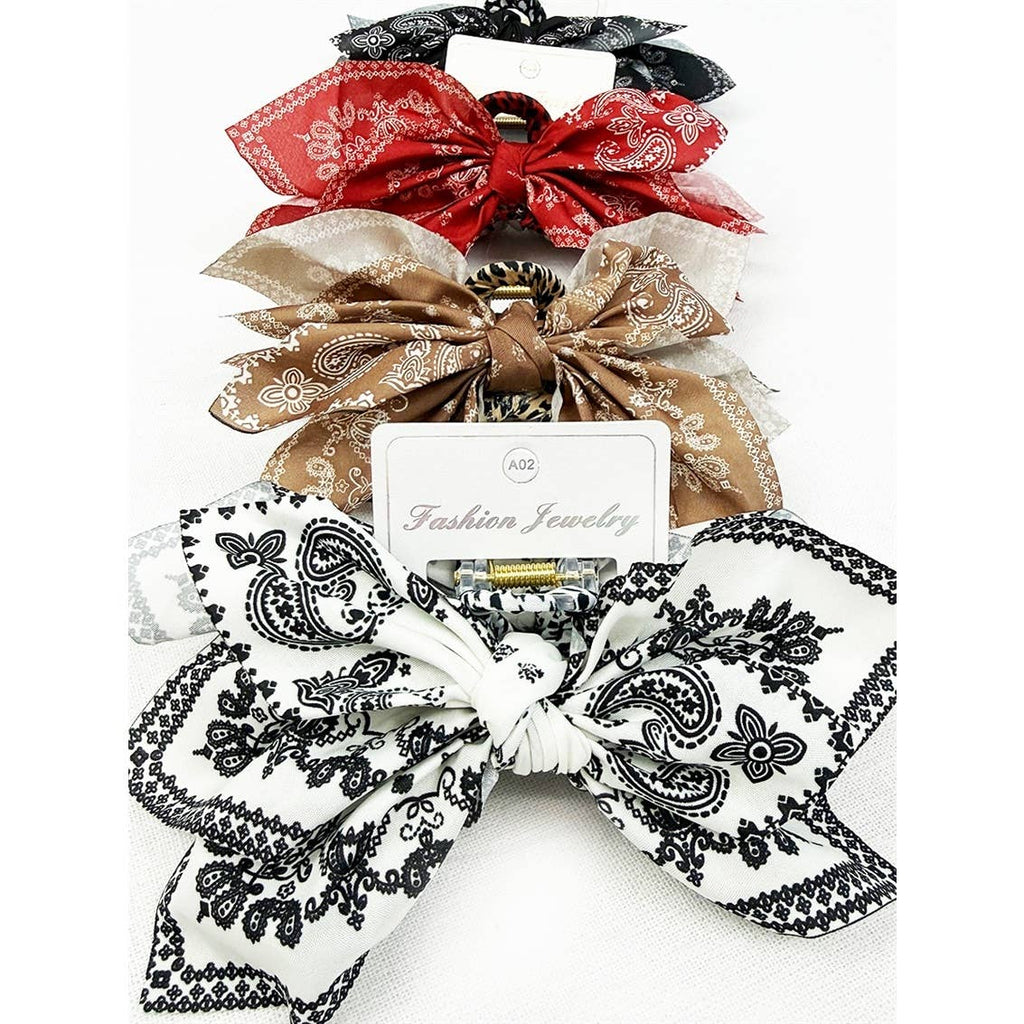 Boho Bandana Hair Claw Clips
