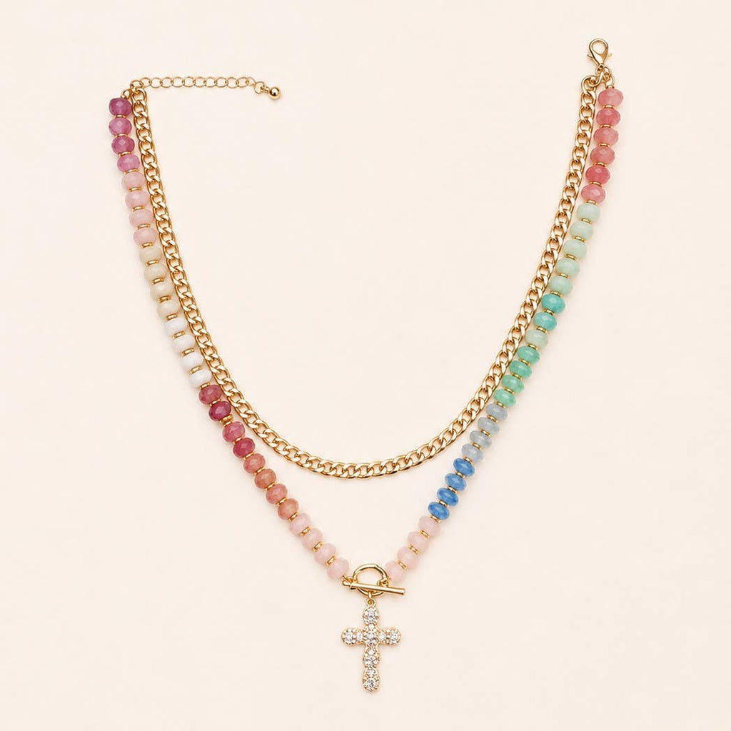Multi Layer Pendant Resin Beaded Necklaces