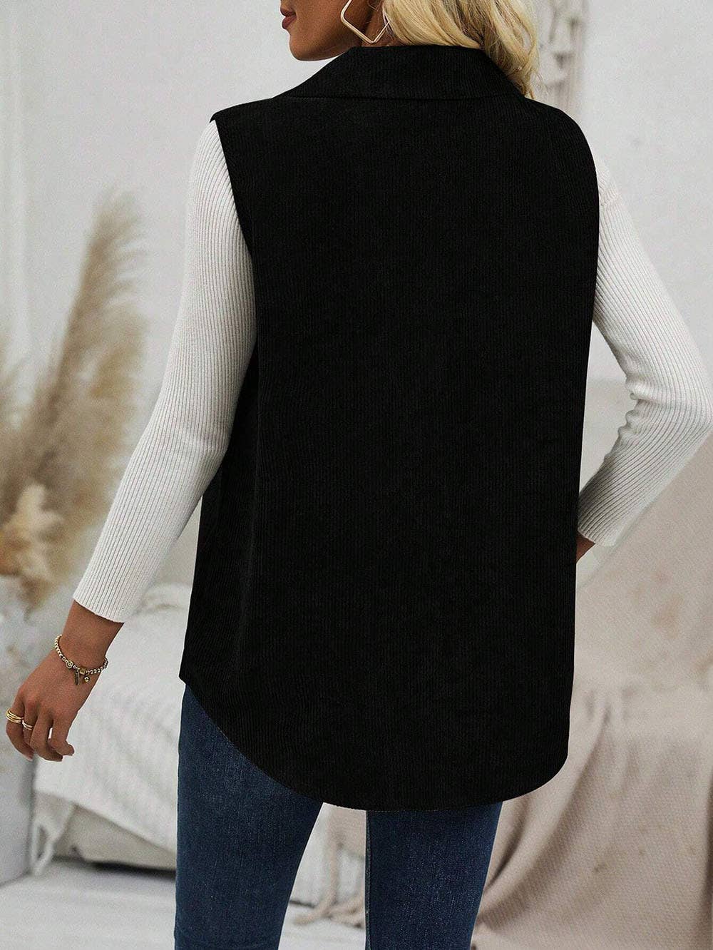 Casual Corduroy Lapel Cardigan