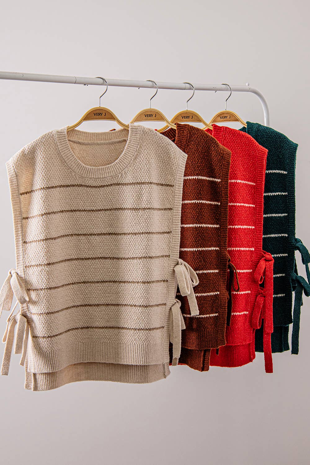Striped Side Tie Knit Vest
