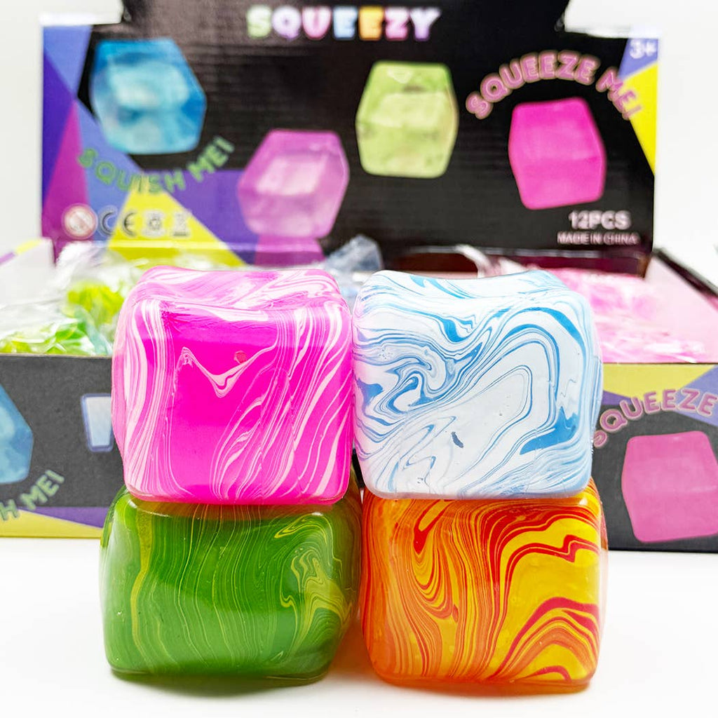 Marbled Cube Shaped Squishy Toy