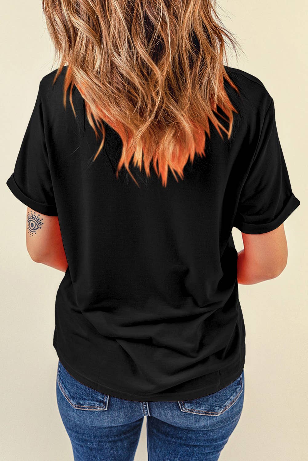 Western Cow Print Round Neck Casual Tee