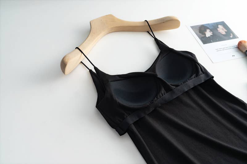 Cotton Blend Camisole Self Bra Tank Top