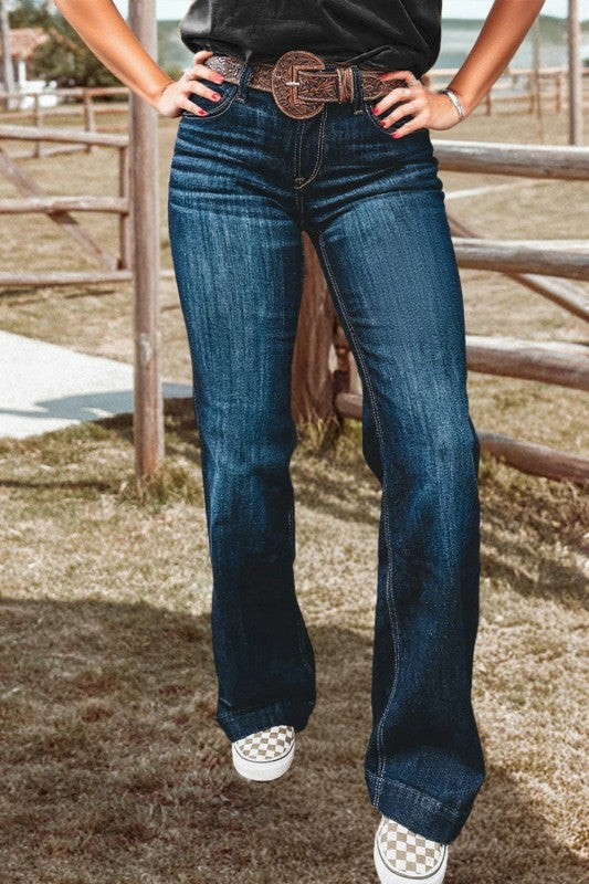 Western Stitch Patched Pocket Bootcut Denim Jeans