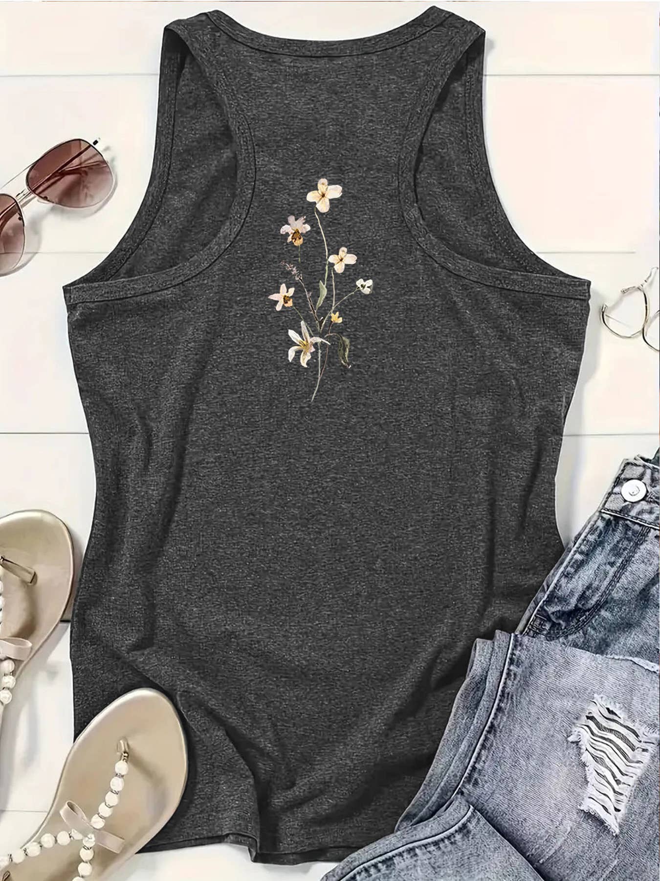 Bohemian Vintage Floral Vest Top