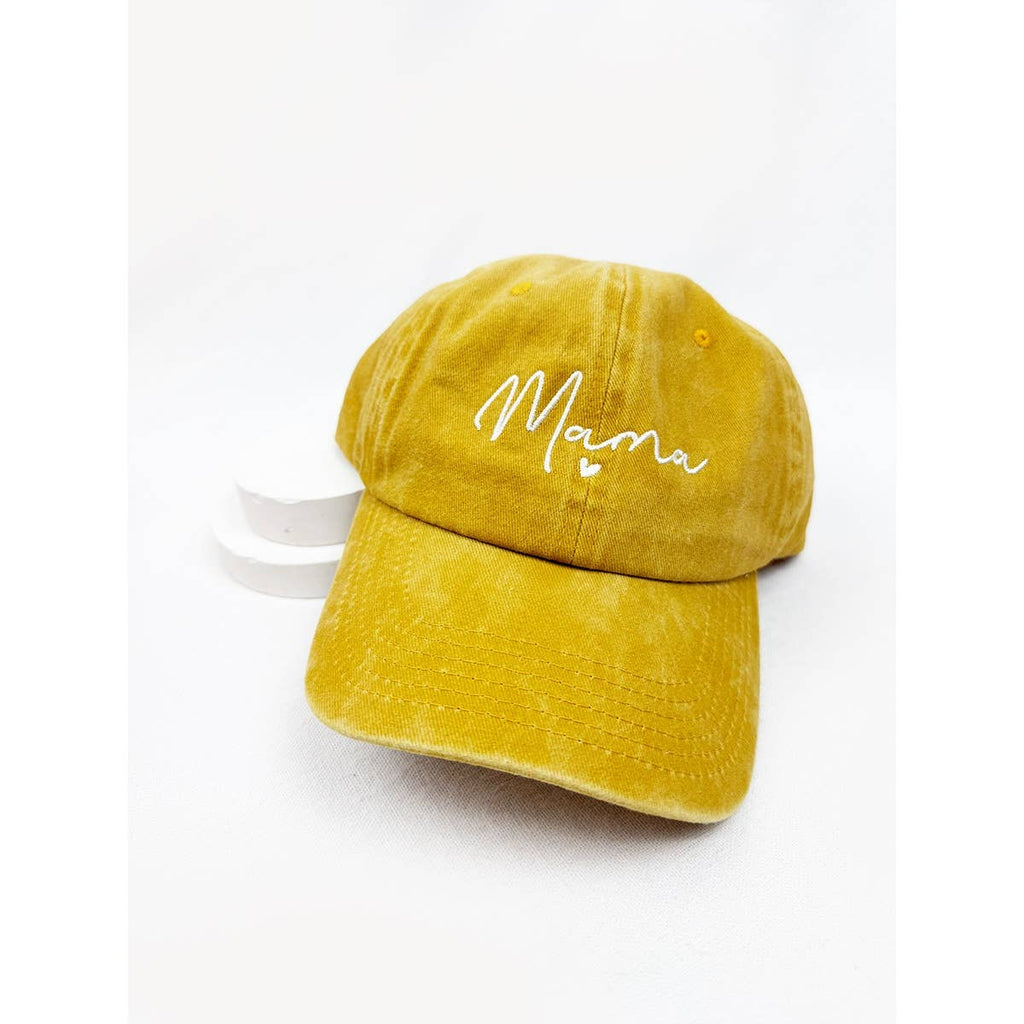 MAMA Embroidered Acid Washed Baseball Cap