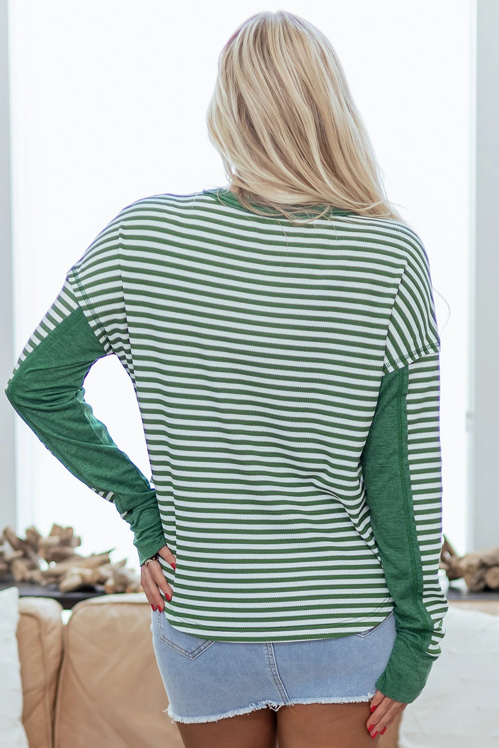 Green & White Stripe Thermal