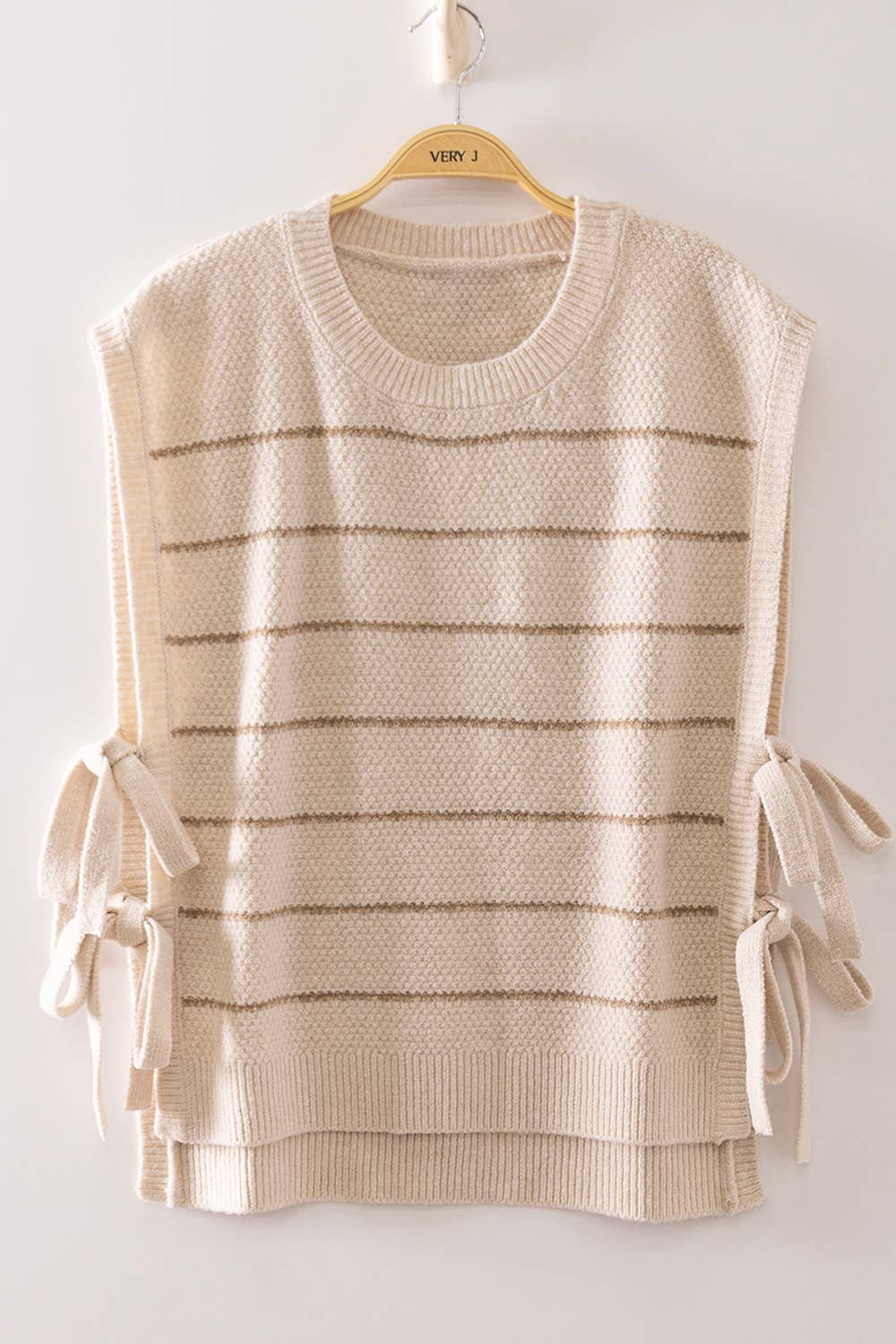 Striped Side Tie Knit Vest