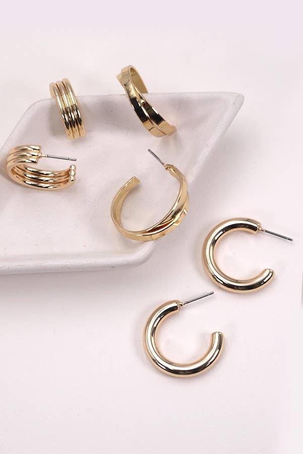 Multi Classic Hoop Earring Trio