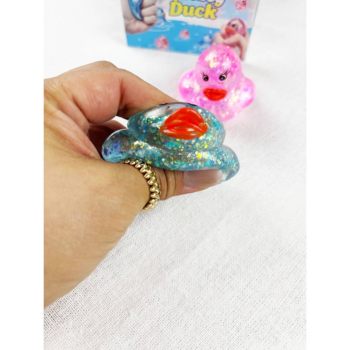 Set of 2 Scented Tranlucent Maltose Duck Squishy Toy