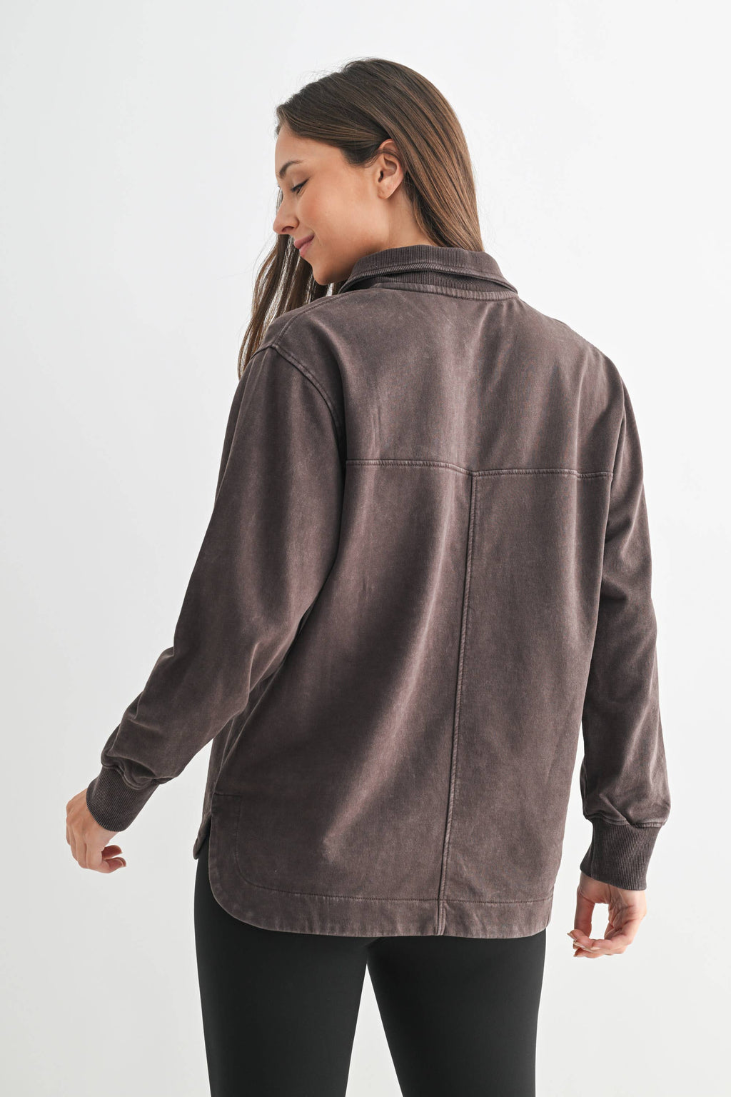 Sierra Half Button Mineral Wash Collared Shirt