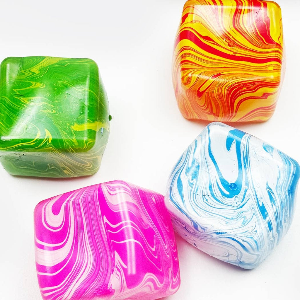 Marbled Cube Shaped Squishy Toy