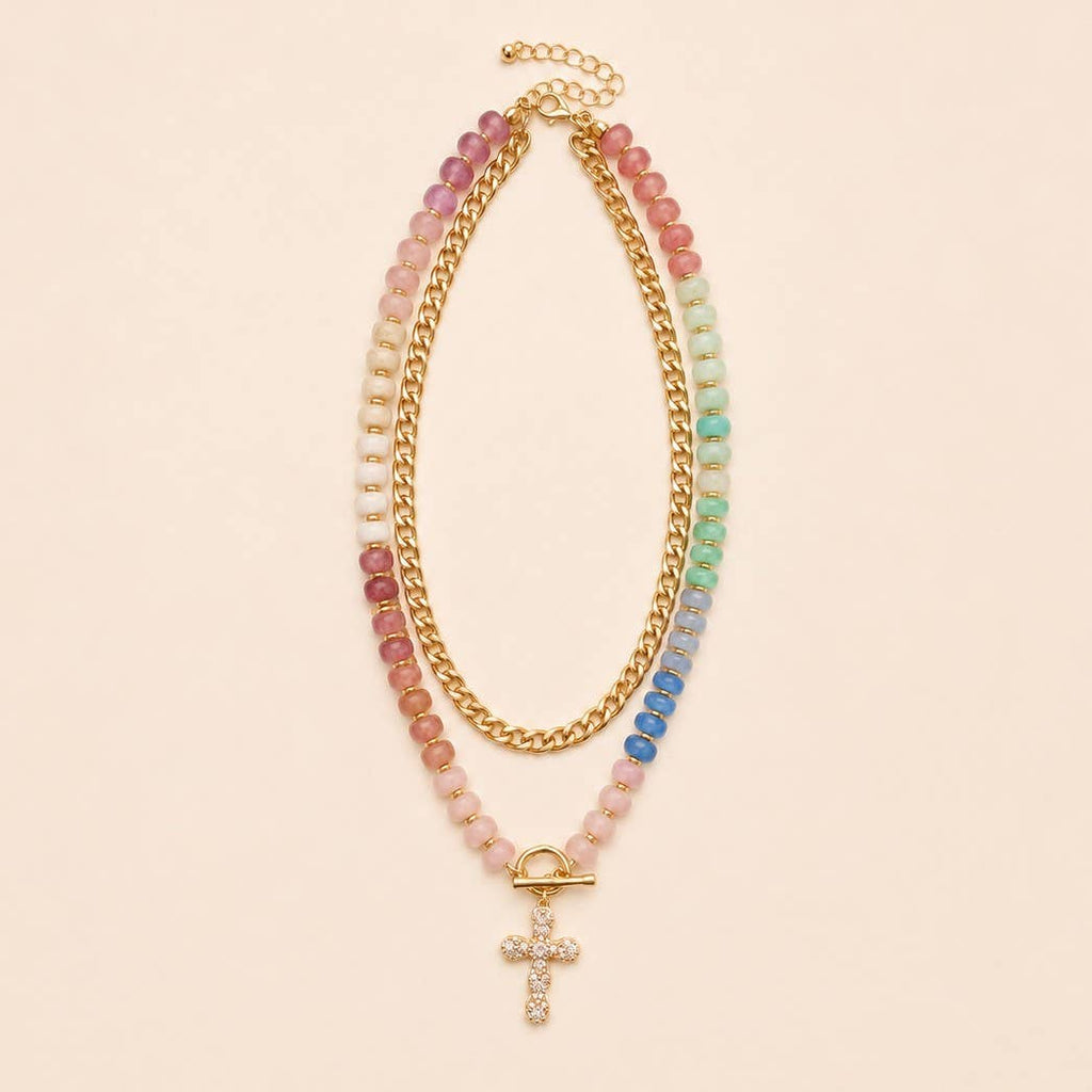 Multi Layer Pendant Resin Beaded Necklaces