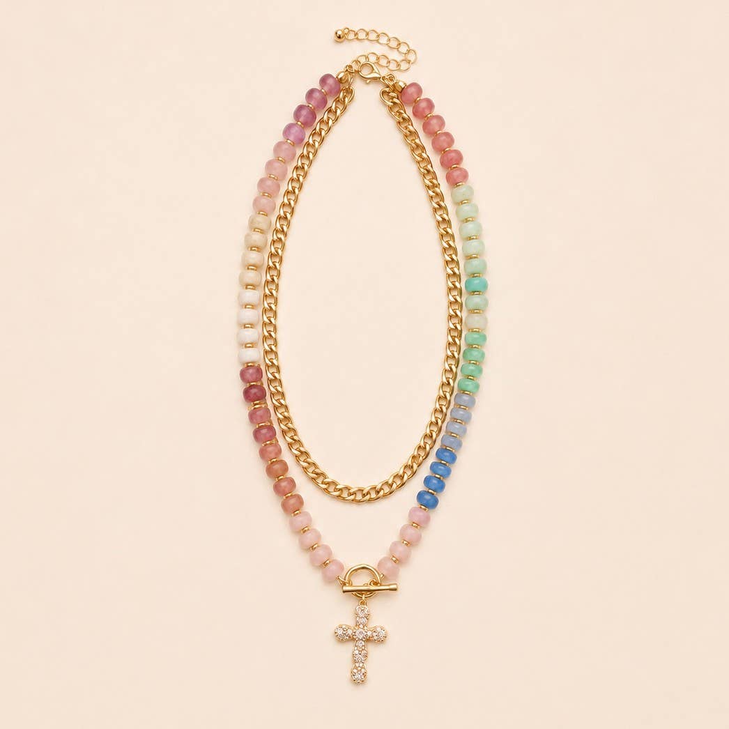 Multi Layer Pendant Resin Beaded Necklaces