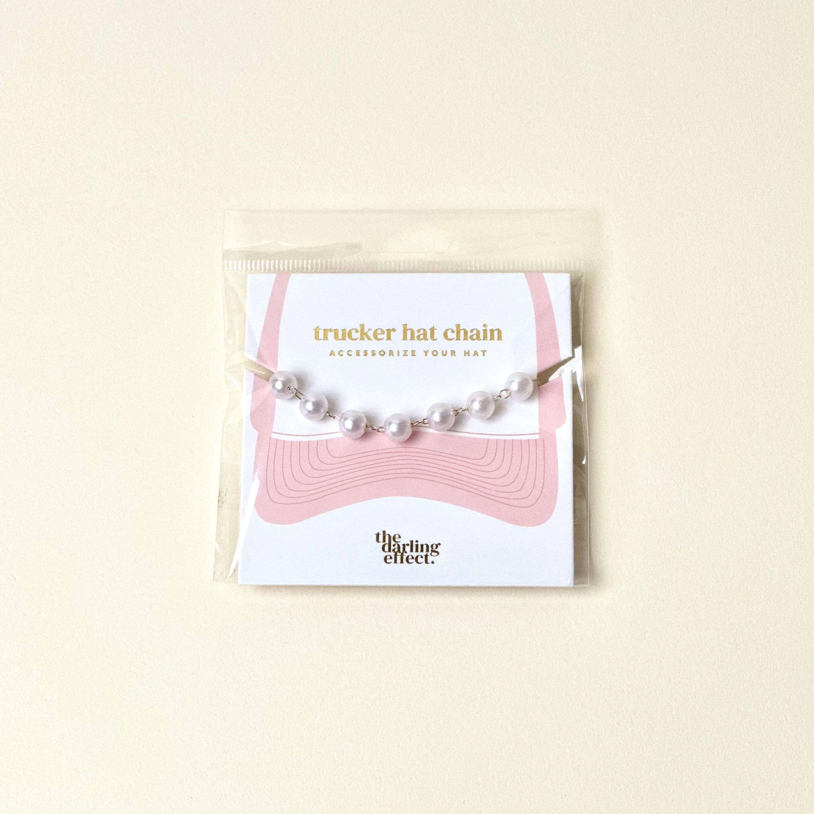 Trucker Hat Chain-Dainty Pearl-Gold