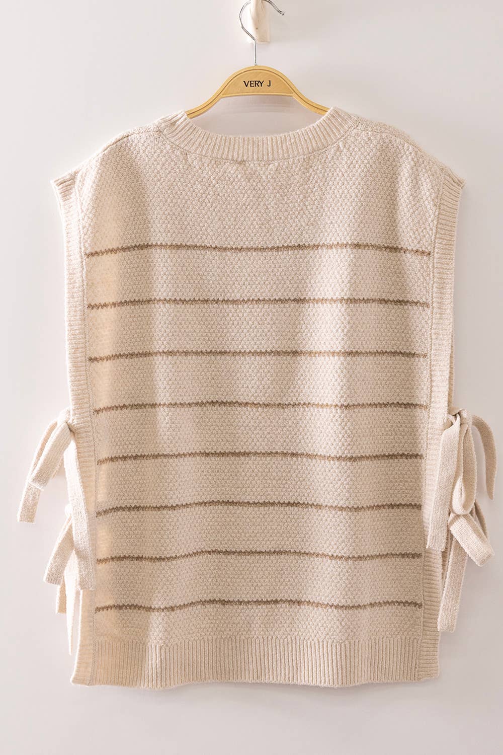 Striped Side Tie Knit Vest