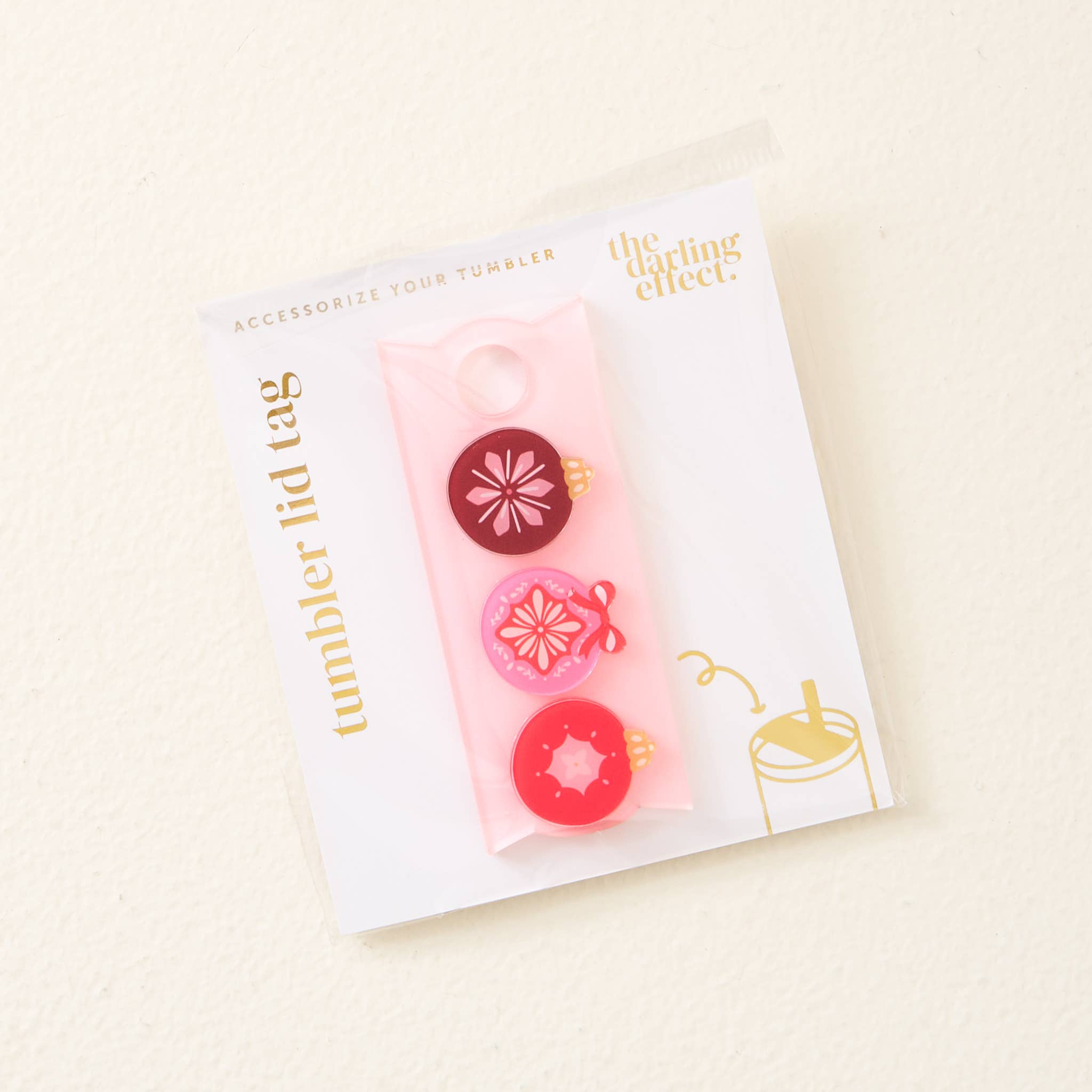 Tumbler Lid Tag-Merry Ornaments