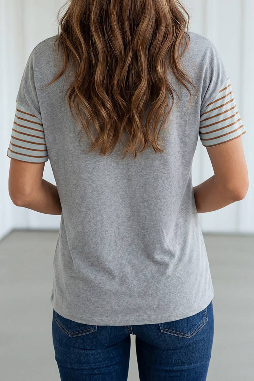 Colorblock Striped Loose T Shirt