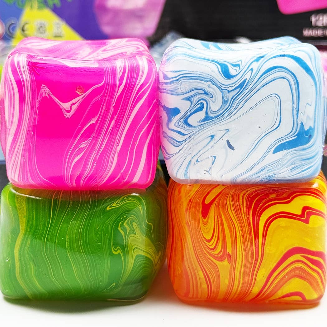 Marbled Cube Shaped Squishy Toy
