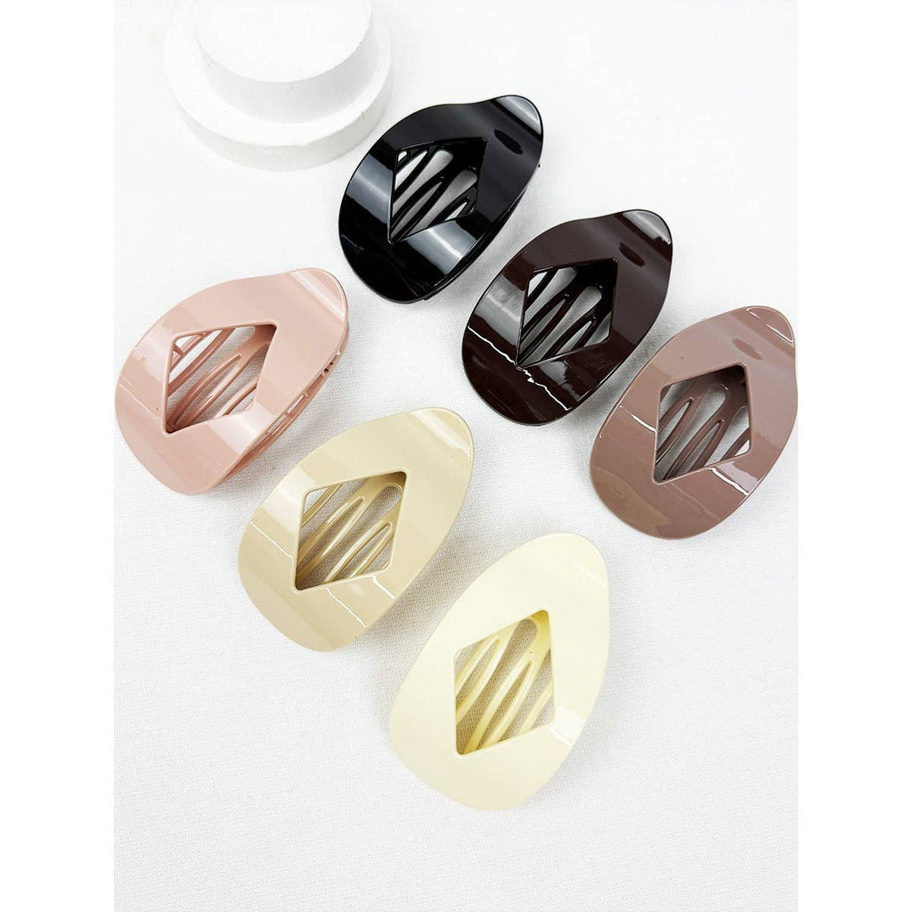 Neutral Tone Diamond Shape Cut out Flat Hair Clip