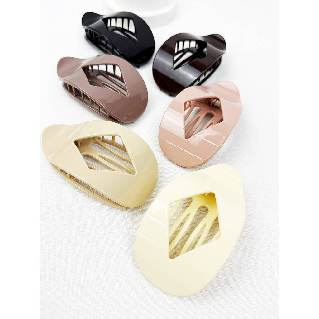 Neutral Tone Diamond Shape Cut out Flat Hair Clip