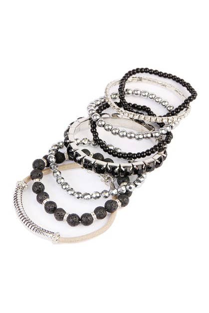 MIXED BEADS CHARM MULTI LINE BRACELET