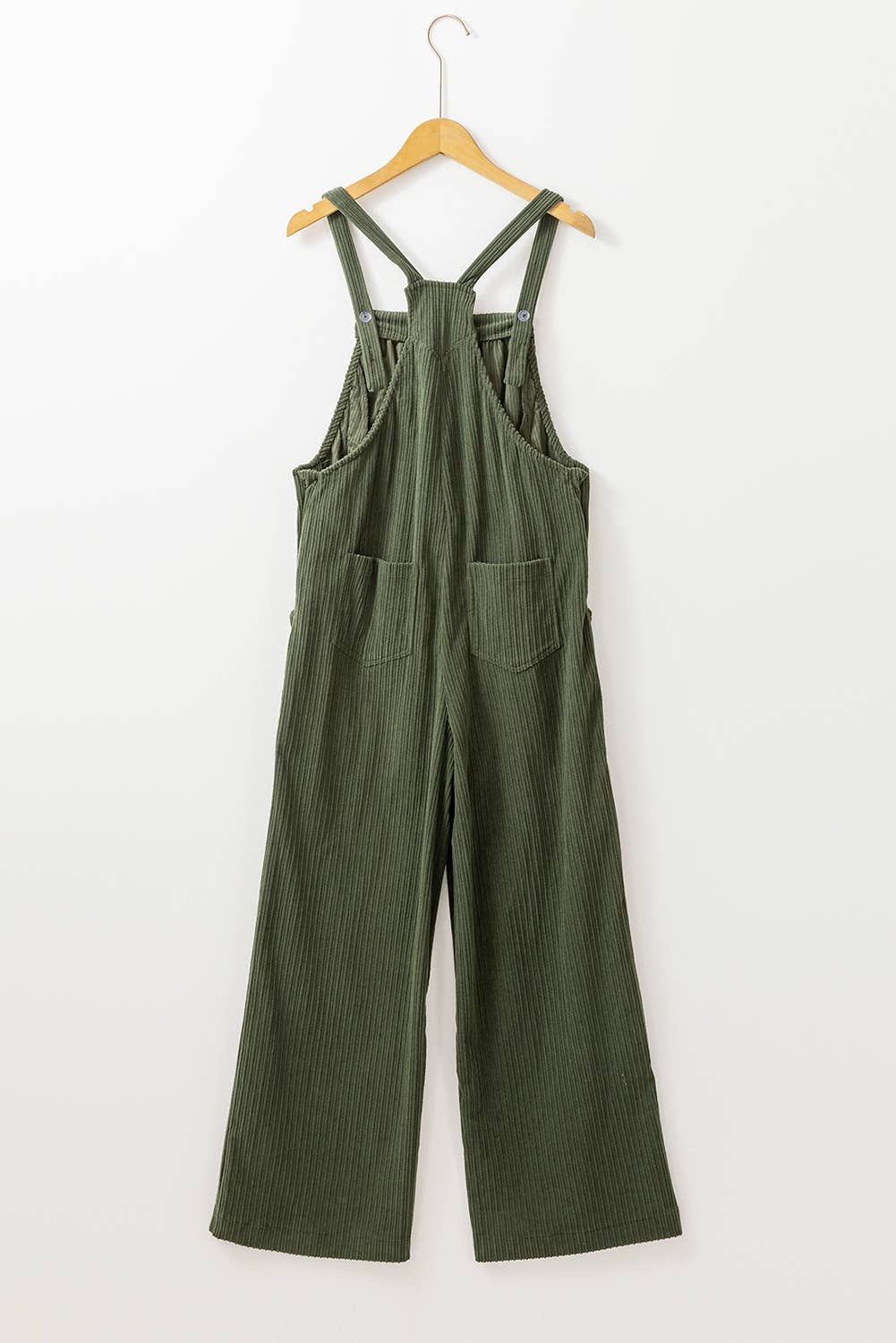 Corduroy Pocketed Wide Leg Loose Fit Overall
