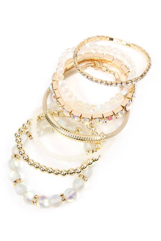 Druzy Charm Bracelet Set