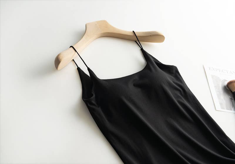 Cotton Blend Camisole Self Bra Tank Top