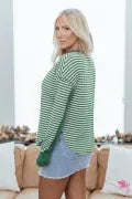 Green & White Stripe Thermal