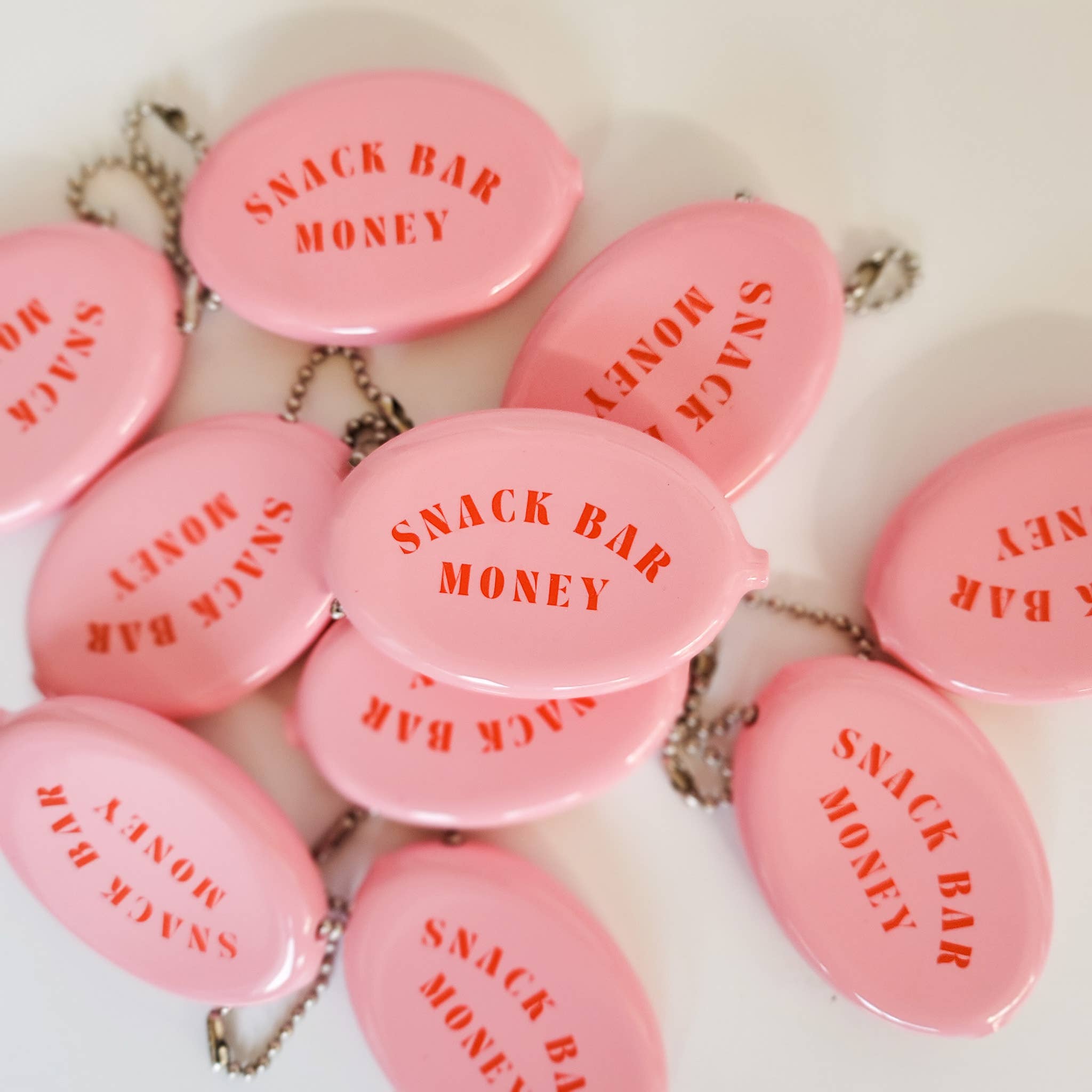 Retro Rubber Coin Pouch with Ball Chain Keychain