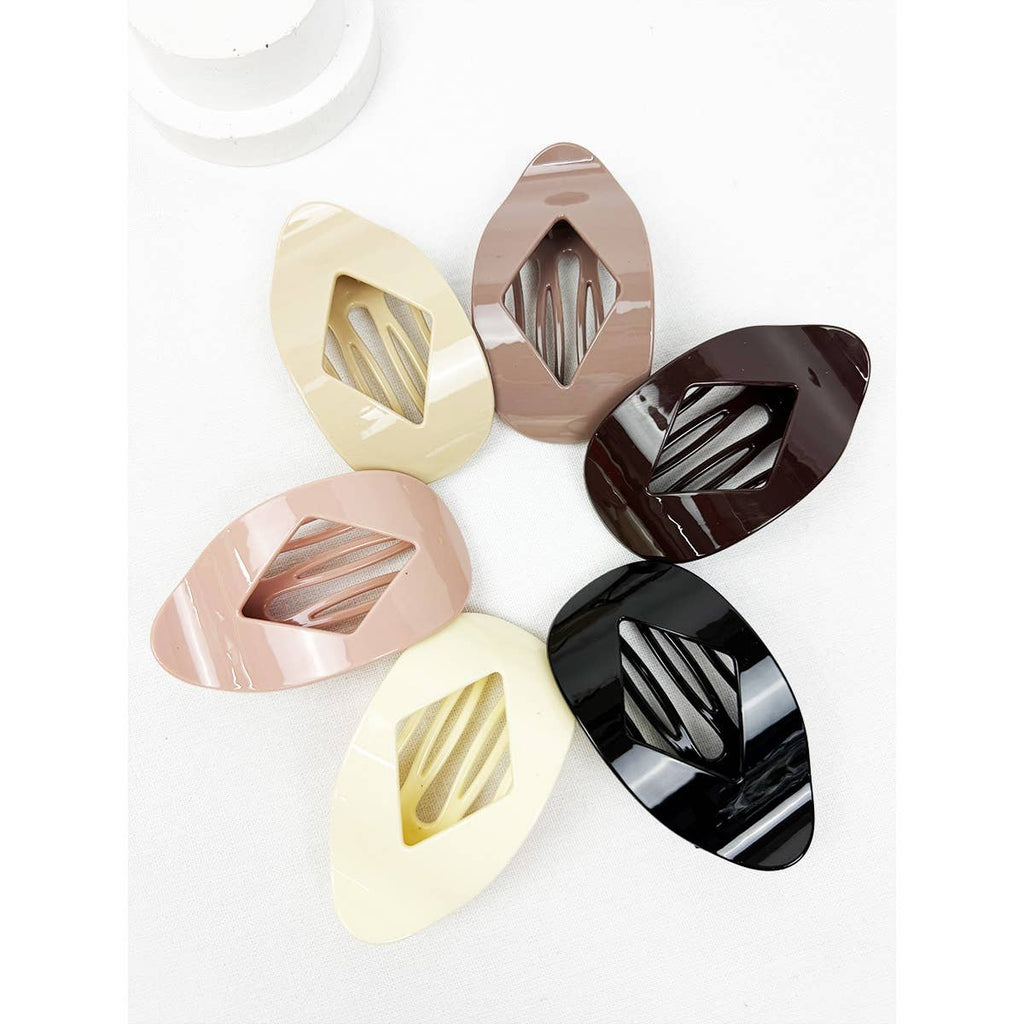 Neutral Tone Diamond Shape Cut out Flat Hair Clip