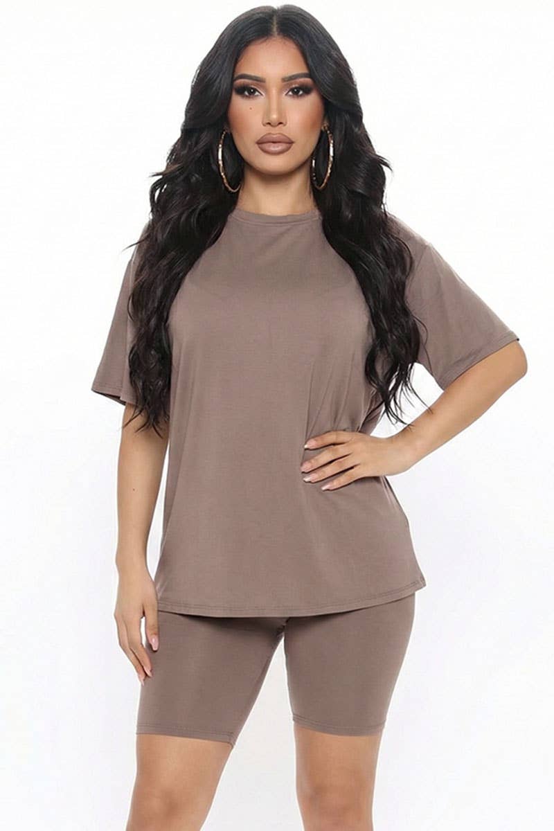 Loose Fit Top & Bike Shorts Set