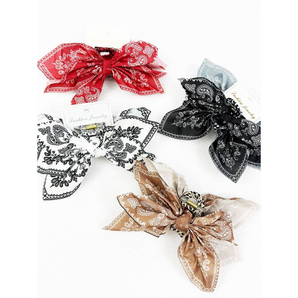 Boho Bandana Hair Claw Clips