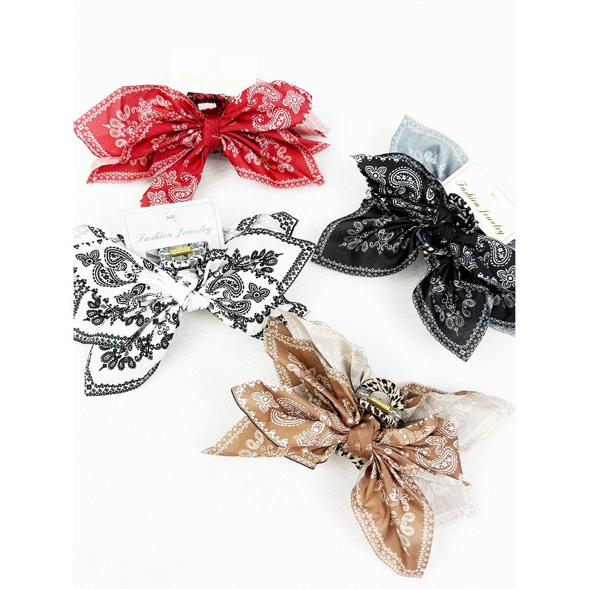 Boho Bandana Hair Claw Clips