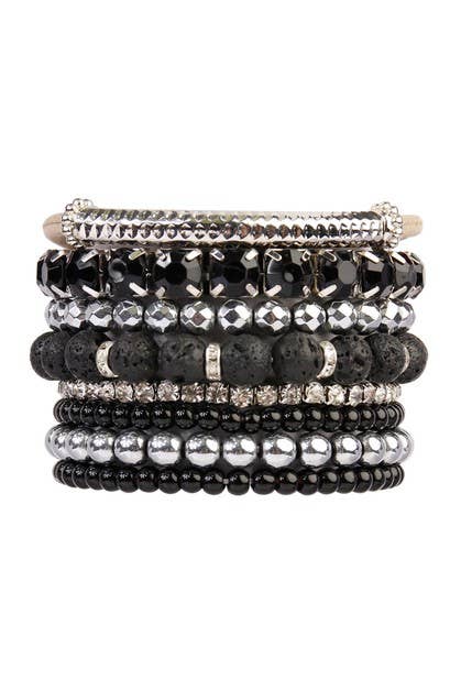 MIXED BEADS CHARM MULTI LINE BRACELET