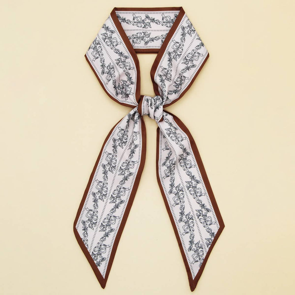 Letter Floral Twilly Scarf – Hair Ribbon & Bag Tie