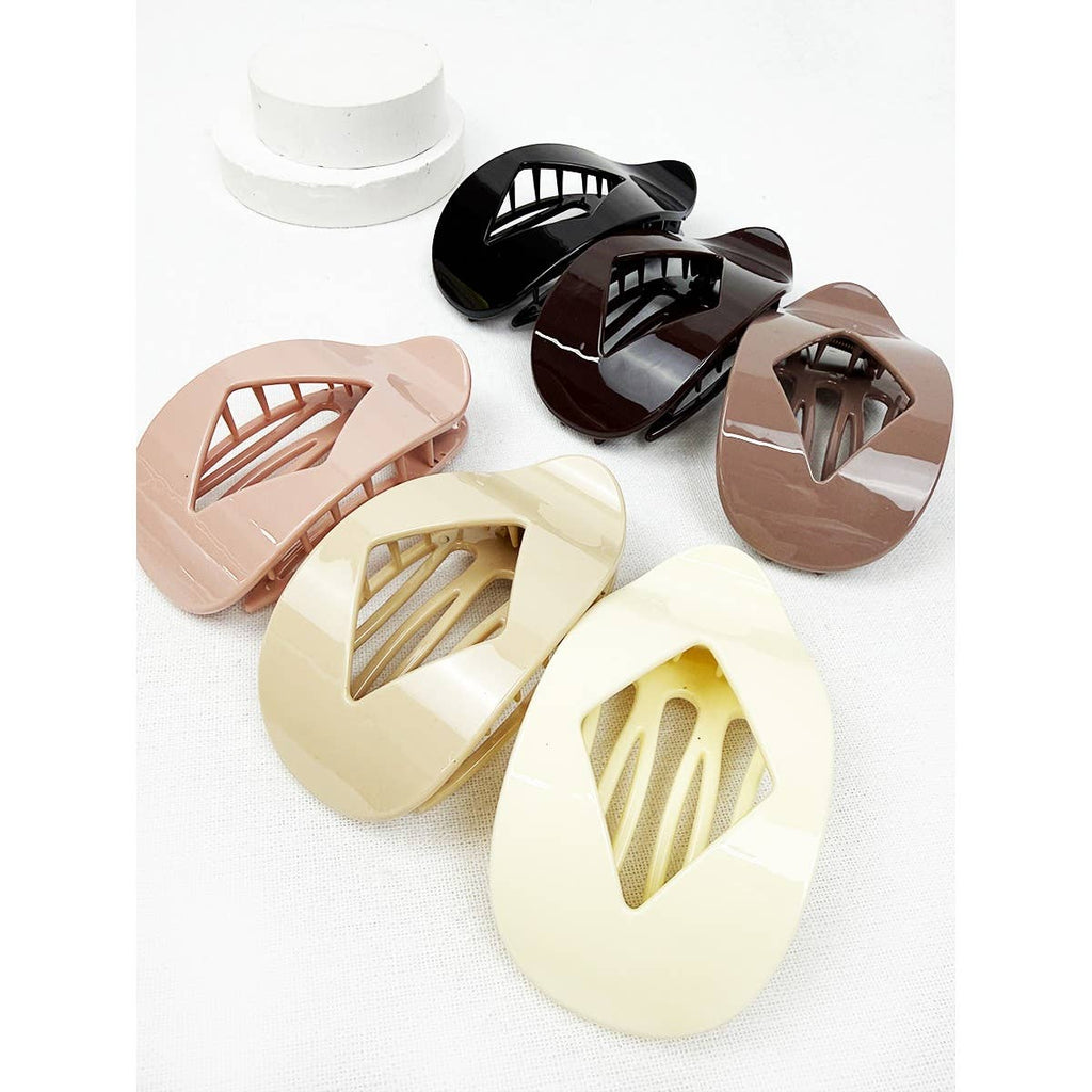 Neutral Tone Diamond Shape Cut out Flat Hair Clip