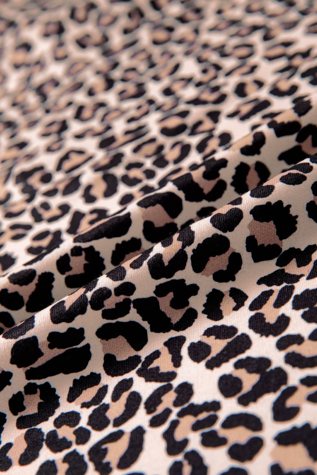 Leopard Half Zip Stripe Mock Neck Top