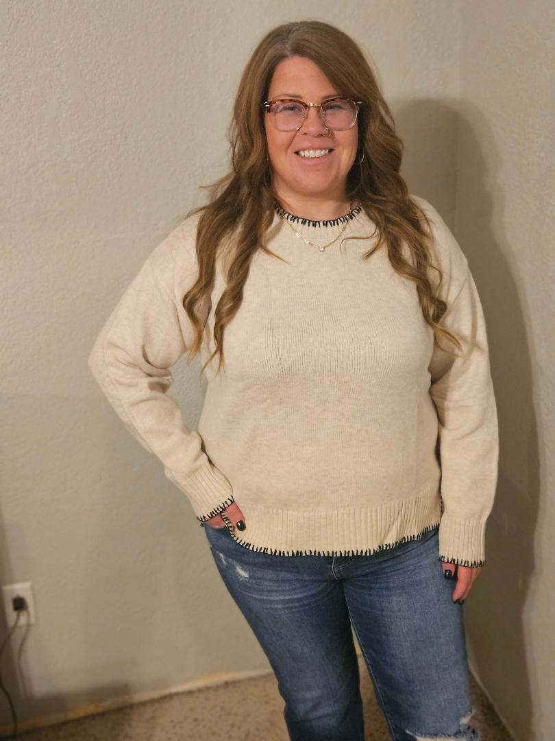 Solid Color Versatile Split-end Pullover Sweater