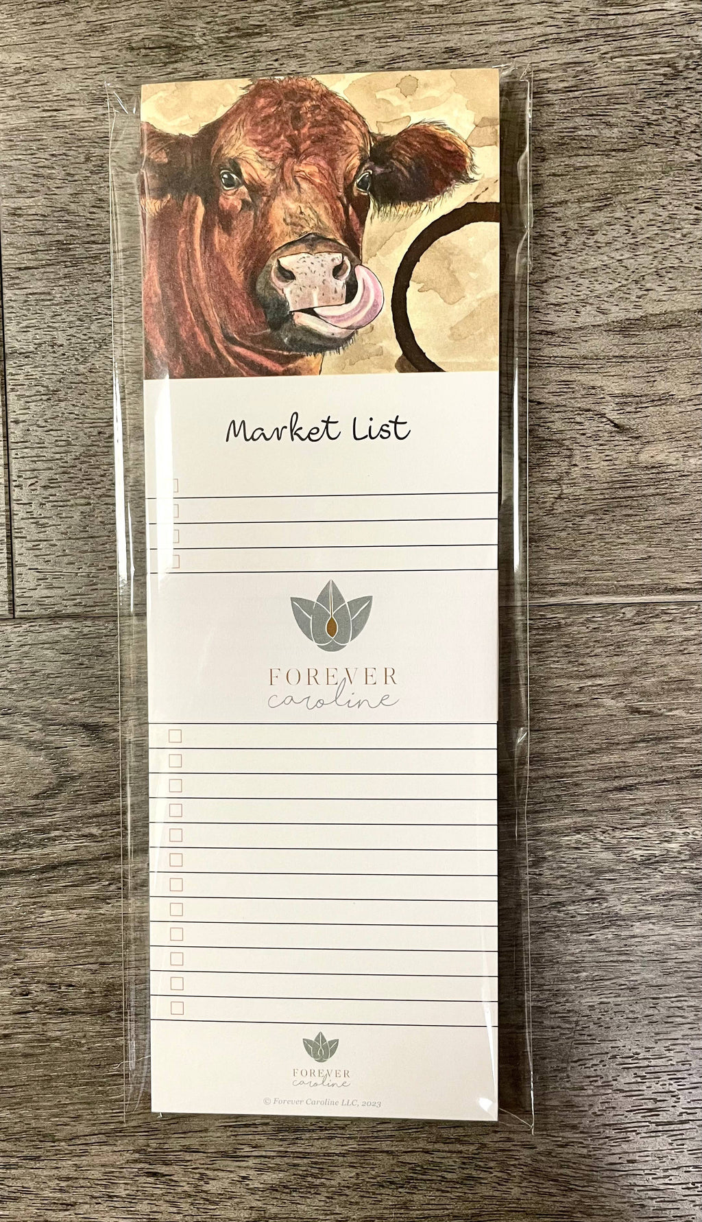 Magnetic Notepad w/ Original Cow Art | Cute Farmhouse List