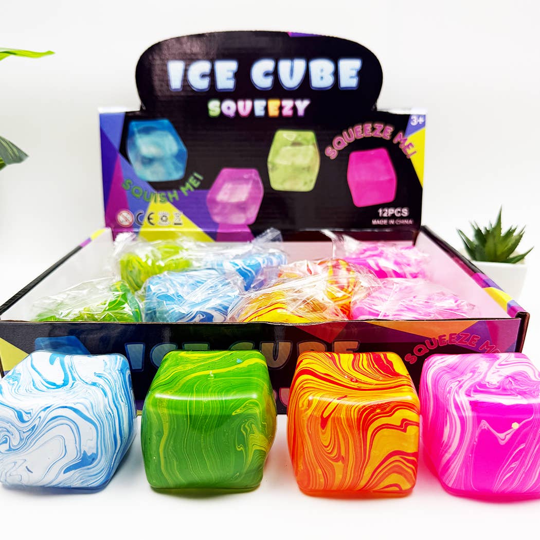 Marbled Cube Shaped Squishy Toy