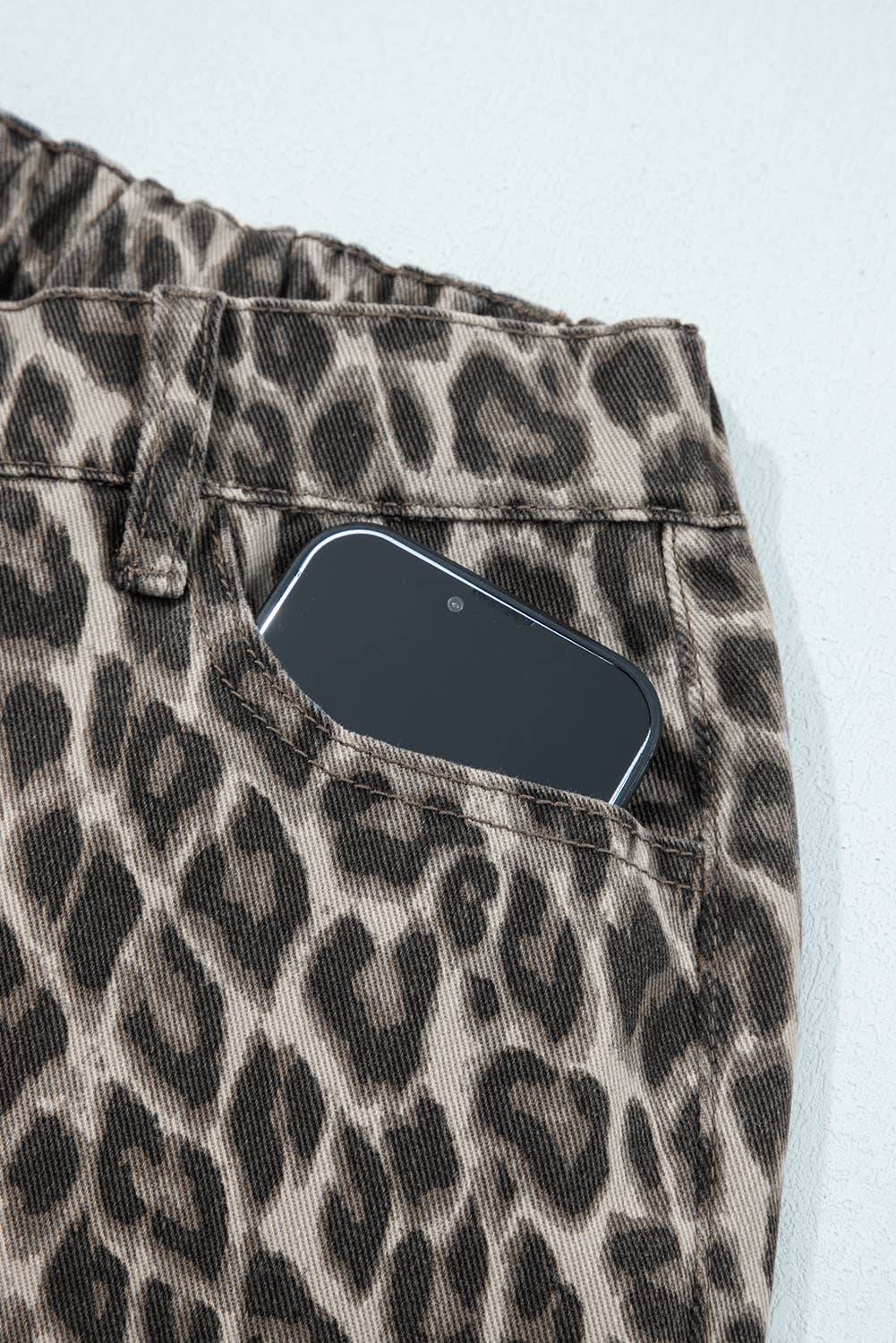 Western Apparel Leopard Straight Loose Leg Jeans