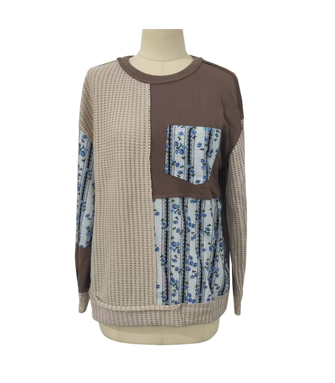 Vintage Patchwork Ditsy Floral Print Sweatshirt