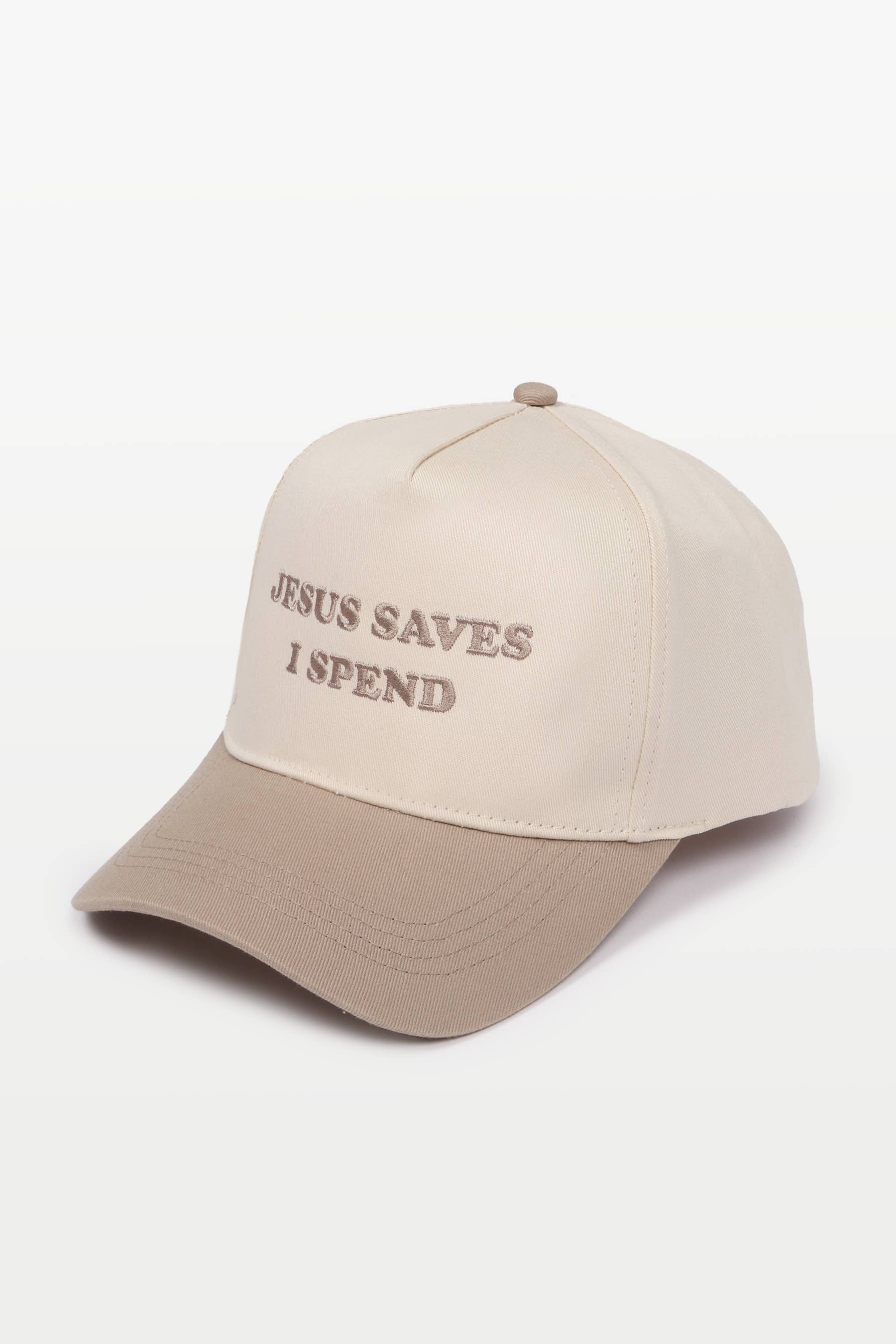 JESUS SAVES I SPEND Embroidery Baseball Cap