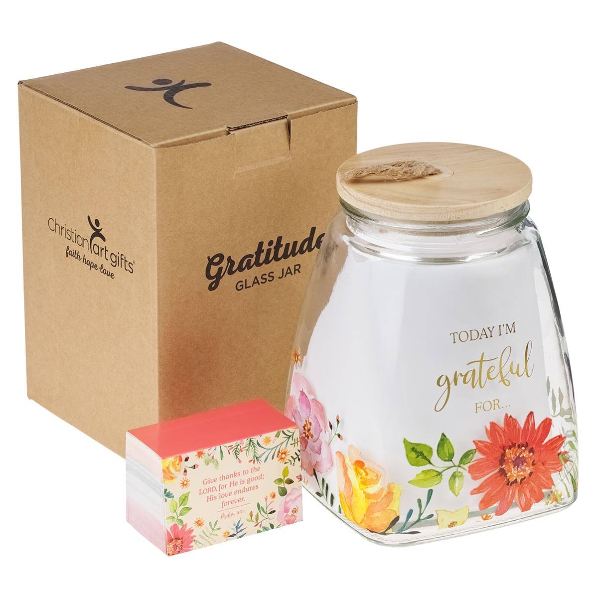Gratitude Jar w/ Cards Glass