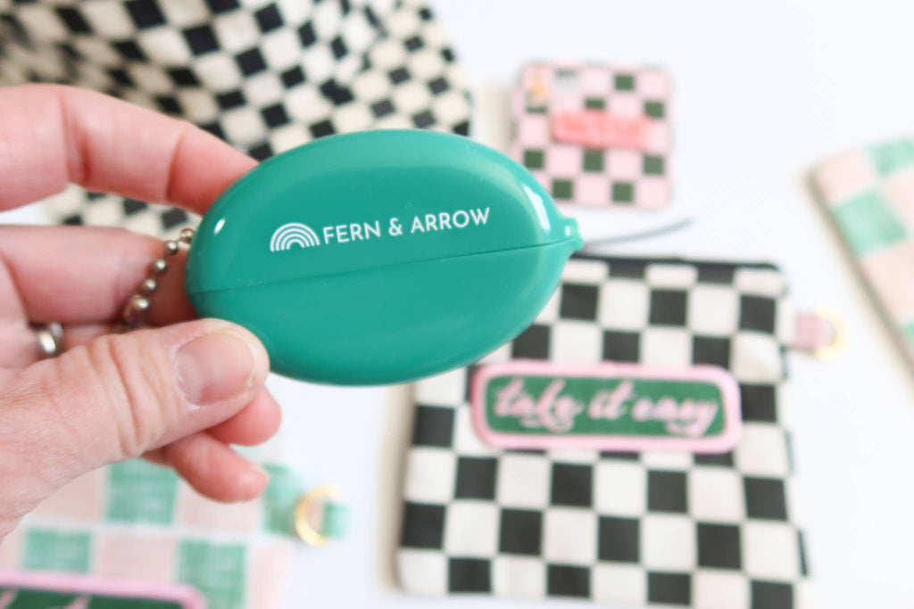 Retro Rubber Coin Pouch with Ball Chain Keychain