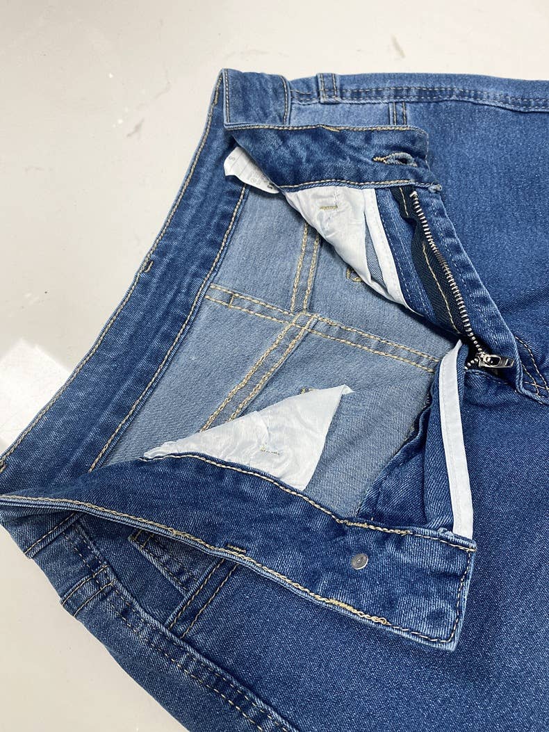 Basic High Rise Straight Cuff Jeans