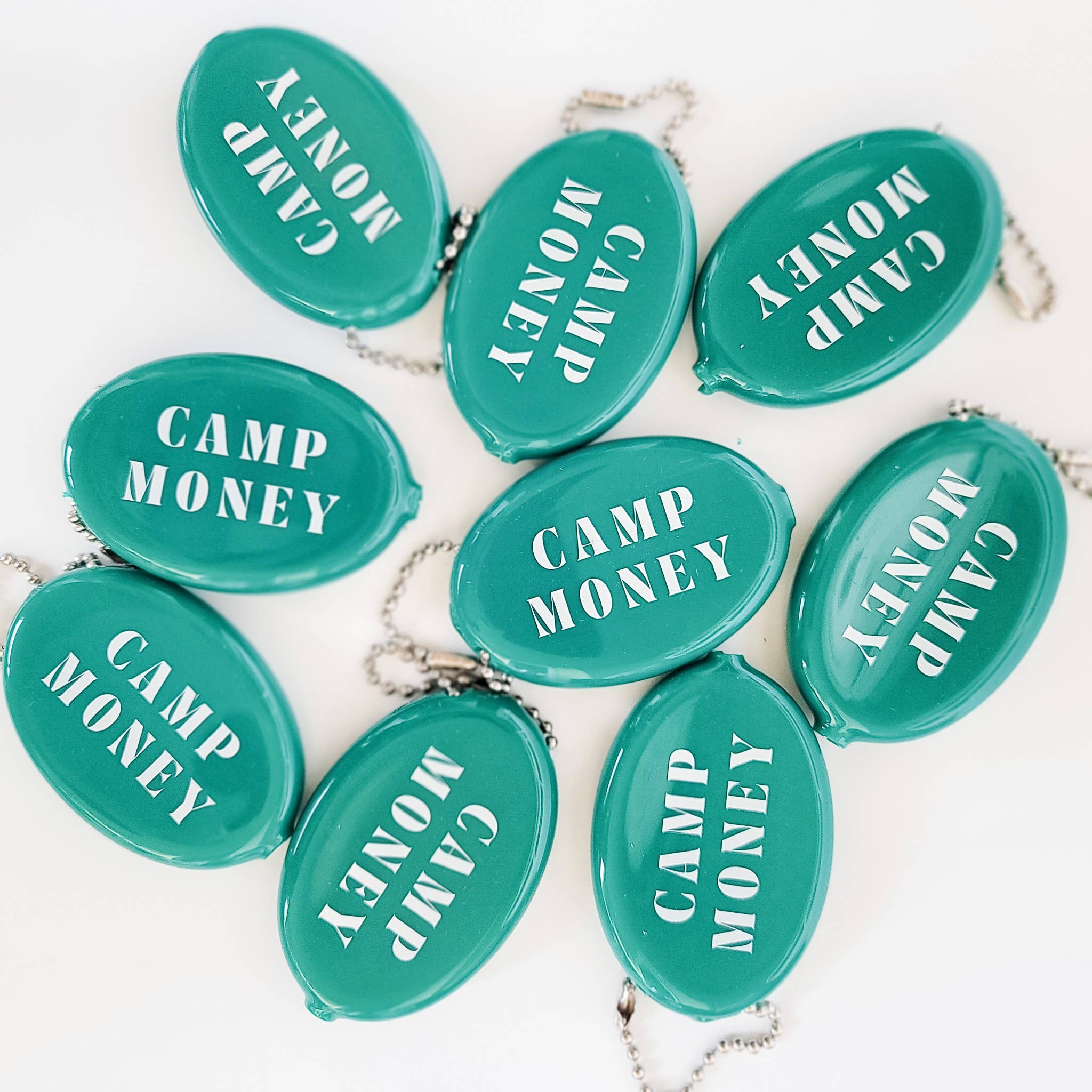 Retro Rubber Coin Pouch with Ball Chain Keychain